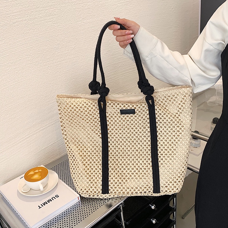 Casual Summer Large Capacity Straw Woven Beach Tote Bags Handmade Women ...