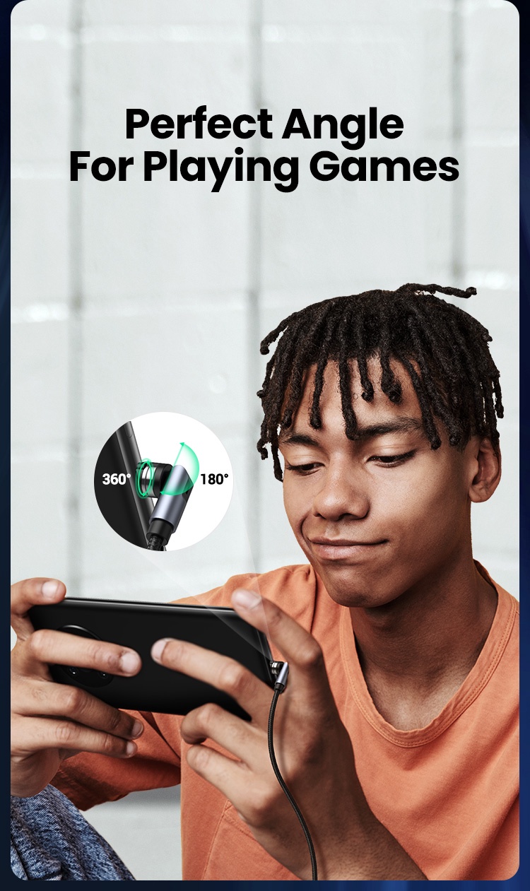 UGREEN 540 Degree Rotating Fast Charging USB Charging Cable