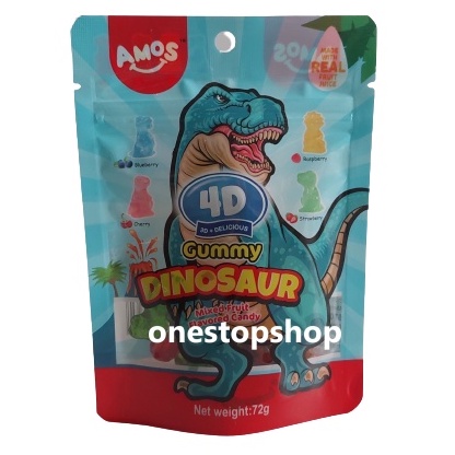 4D Dinosaur Gummy Mixed Fruit Flavored Candy 72g | Shopee Philippines