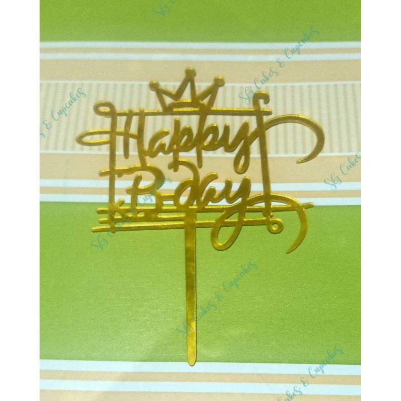 Happy Birthday Acrylic Cake Topper (gold) | Shopee Philippines