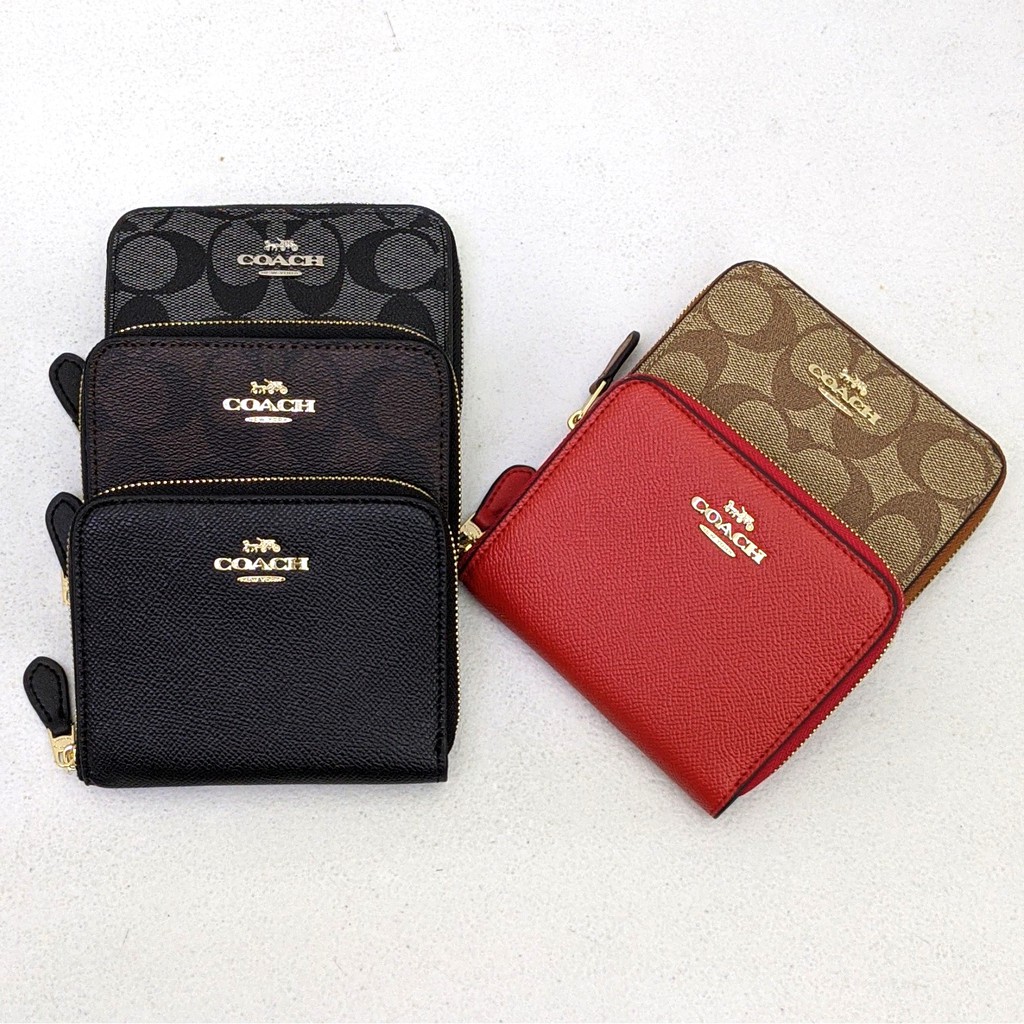 COACH original zip around small wallet with coin purse | Shopee Philippines