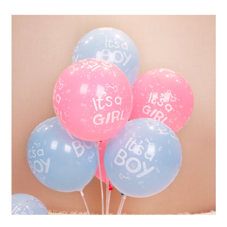 12 Inch Gender Reveal Balloons It's a boy girl Printed Latex Balloons ...
