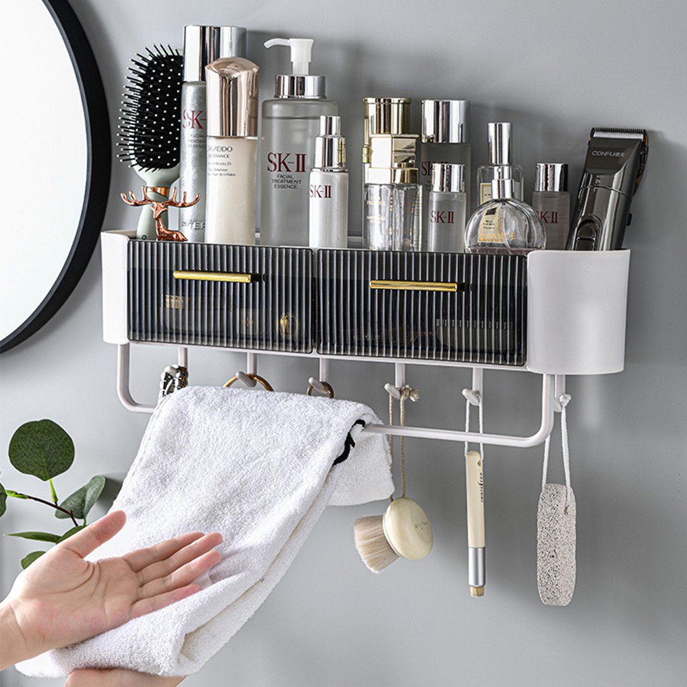 Peg Rack Towel Rack With Shelf And Hooks LOCAUPIN Multifunction