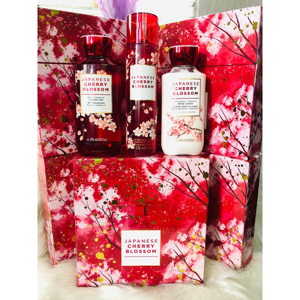 AUTHENTIC Bath & Body Works Japanese Cherry Blossom Gift Box Set for ...