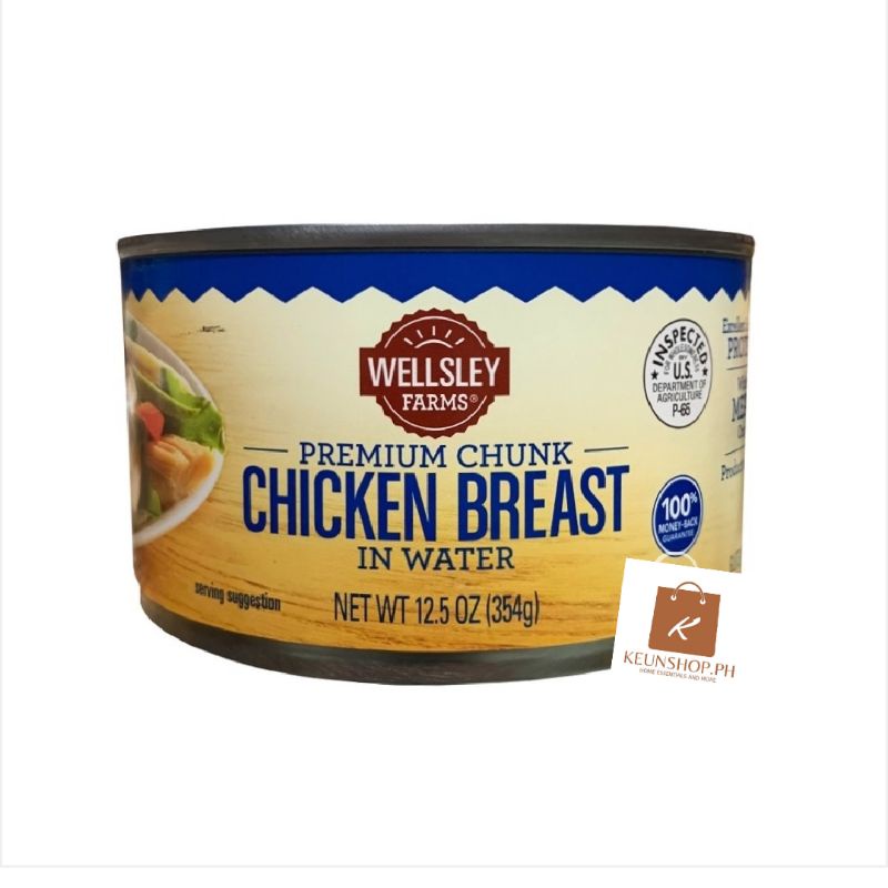 Wellsley Farm Premium Chunk Chicken Breast In Water 354g | Shopee ...