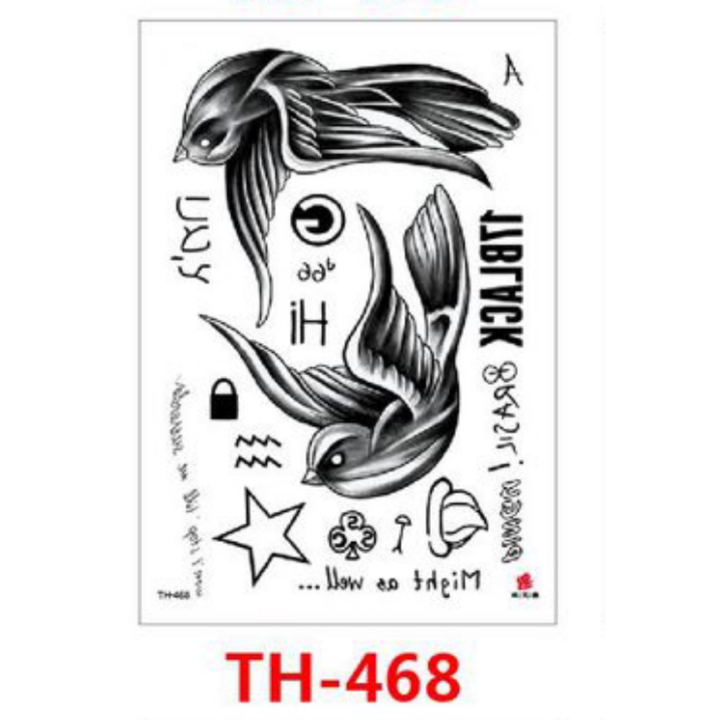 Wholesale Tattoo Stickers/Temporary Tattoos 21x15cm Aesthetic Motifs