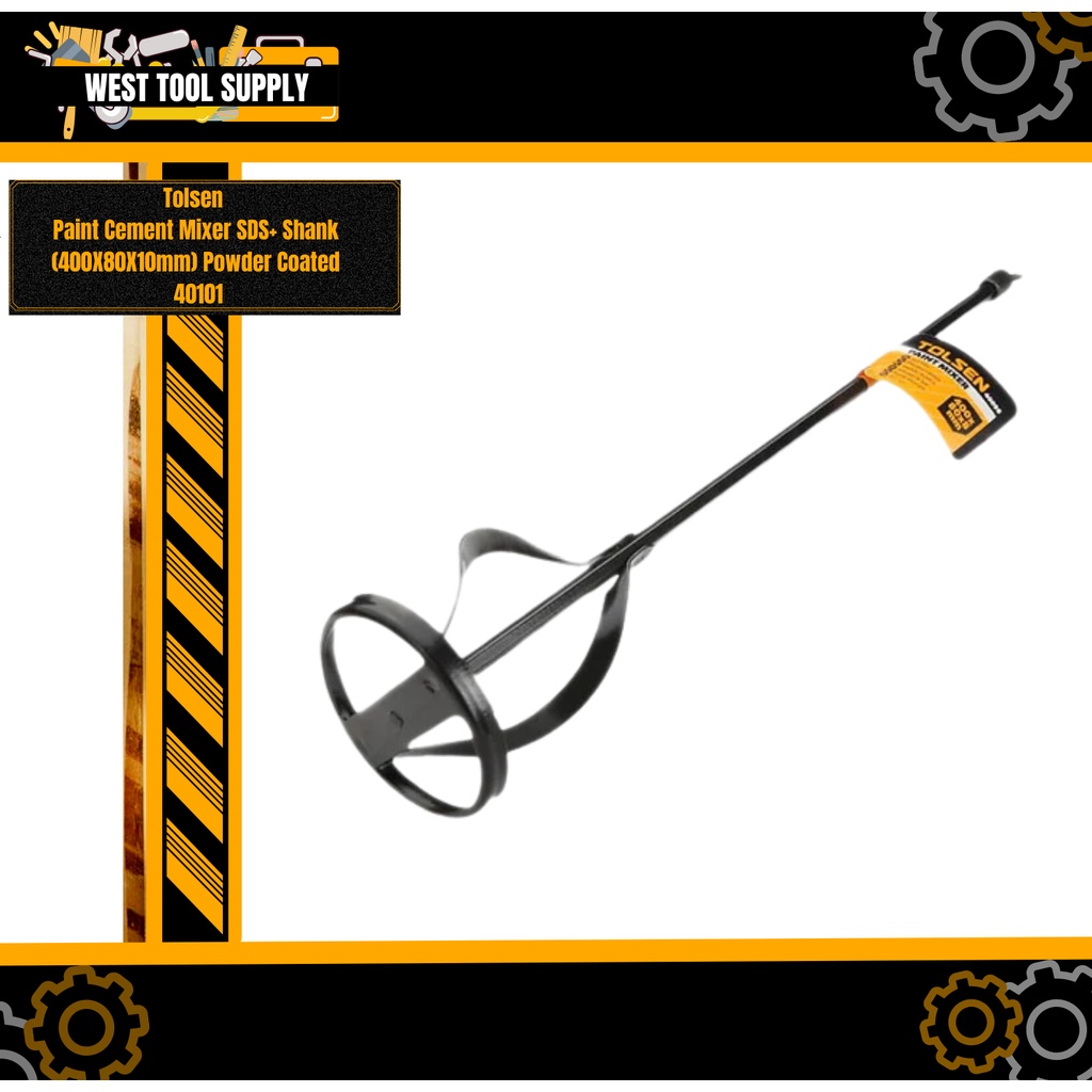 Tolsen Paint Cement Mixer SDS+ Shank (400X80X10mm) 40101 Powder Coated