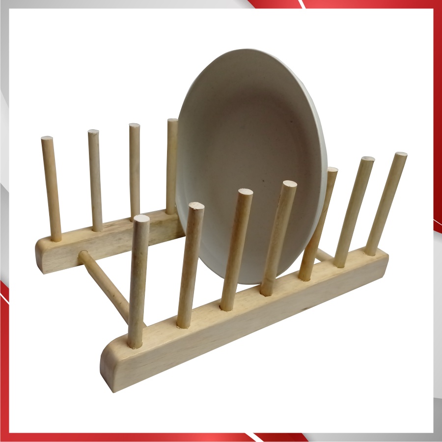 KAYU Wood Plate Rack Aesthetic Wood Plate Rack / Minimalist Wood