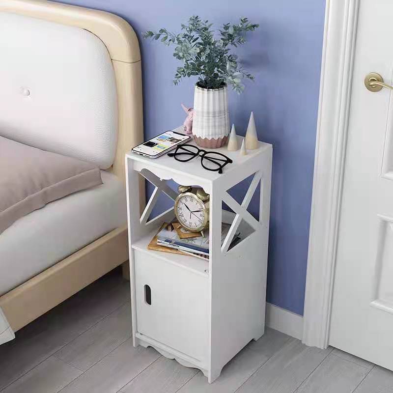 BedSide table Wood Plastic Living Room Magazine Rack Table DIY assemble ...