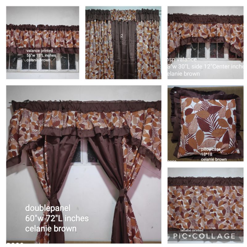 celanie brown matchy matchy set curtain (doublepanel, split curtain,msp ...