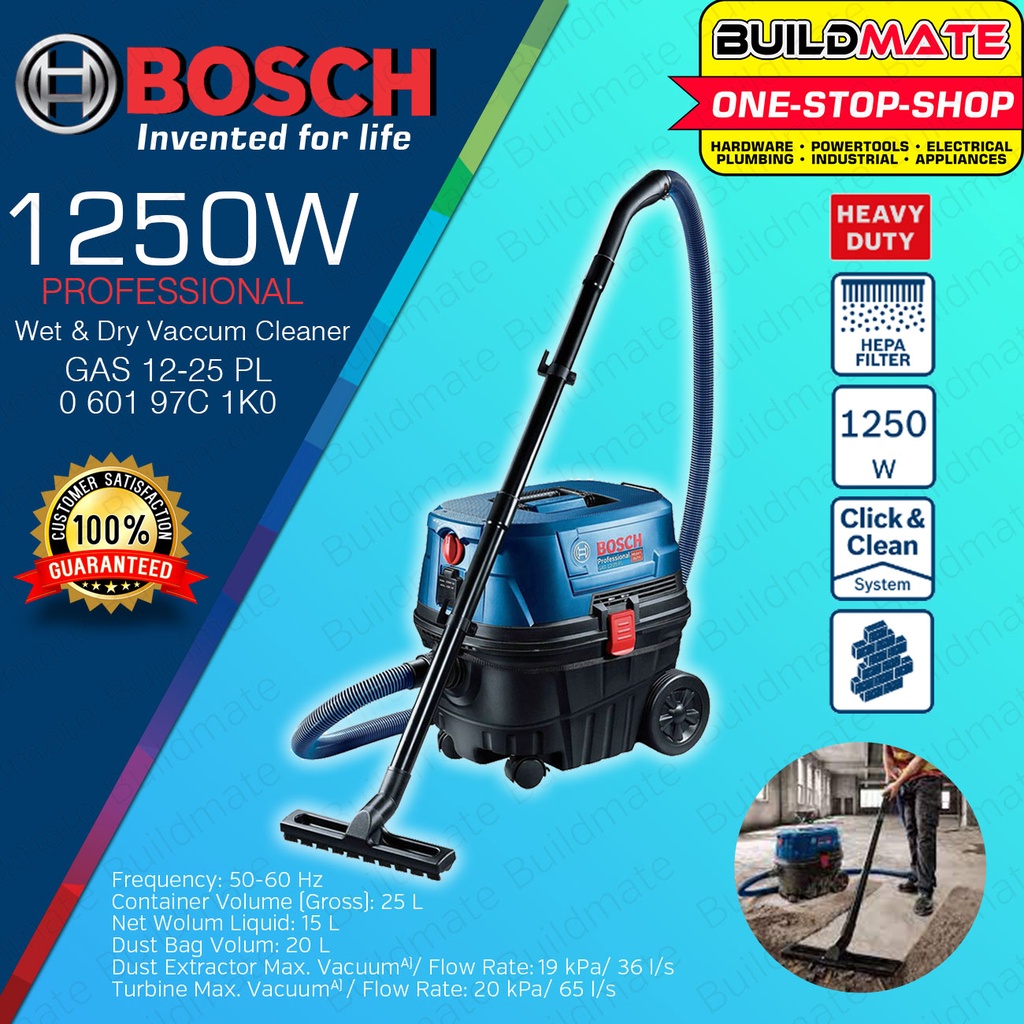 Bosch POWER SOCKET 1200W 2IN1 Heavy Duty Industrial 25L Vacuum