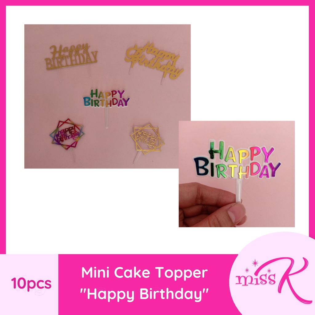 Mini Happy Birthday Cake Topper | Acrylic Topper | Shopee Philippines