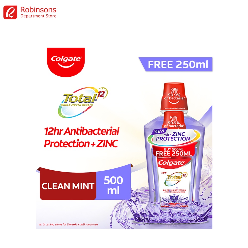 Colgate Total Professional Clean Mint Mouthwash 500Ml + 250Ml | Shopee ...