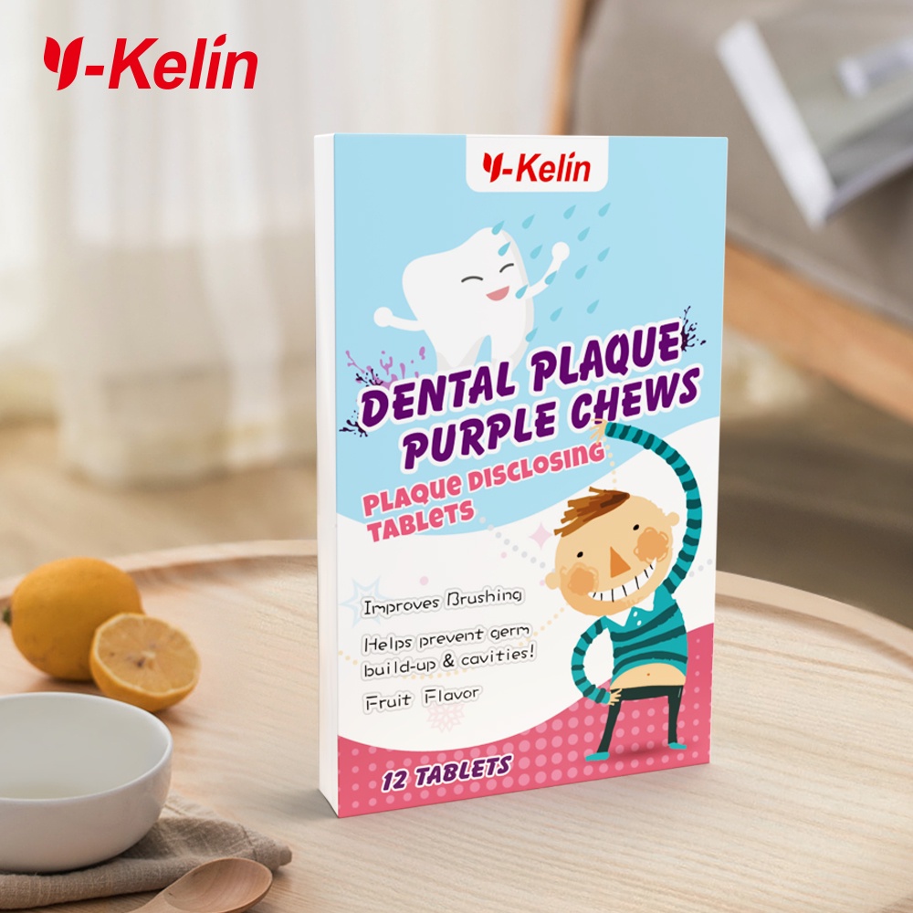 Y-Kelin Disclosing Plaque Indicator Tablets Kids Brushing Teeth 1 Pack ...