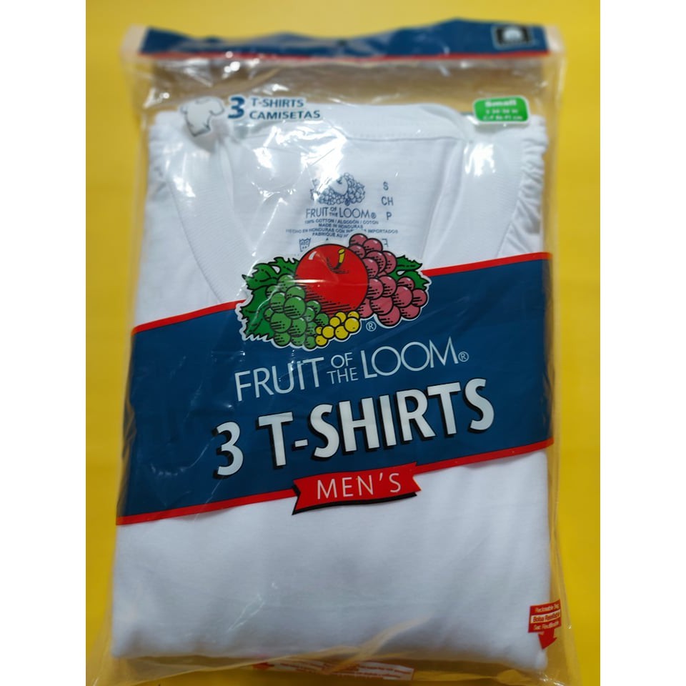 3 pcs ORIGINAL 100% COTTON FRUIT OF THE LOOM ROUND NECK WHITE T SHIRT ...