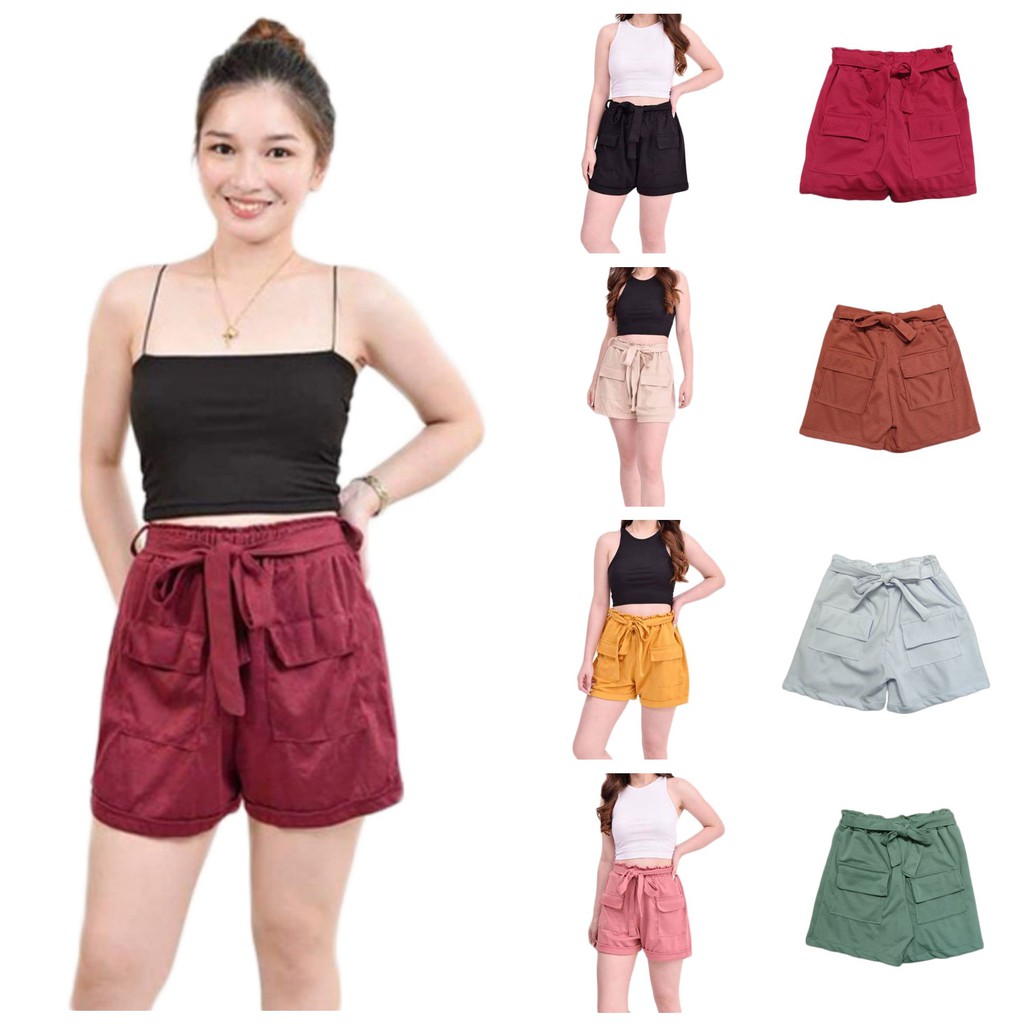 Women's Wear Front Pocket Cotton Candy Short Stretchable JF71 | Shopee ...