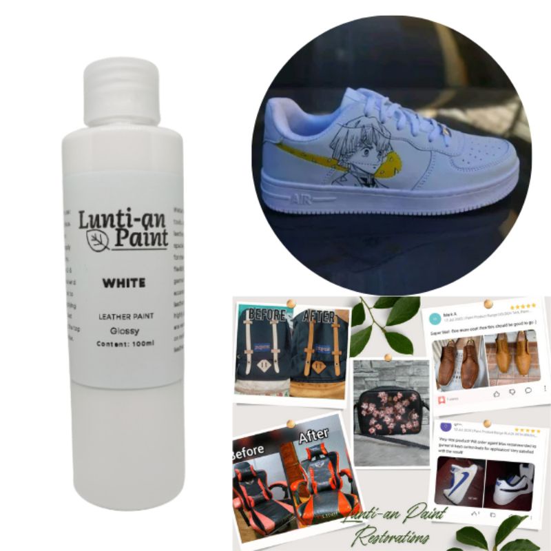 White Glossy Leather Paint / Shoe Paint / Midsole Paint Shopee