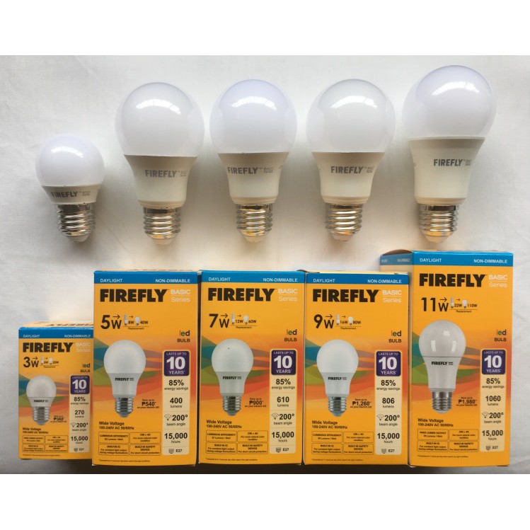 Firefly Basic Series LED Bulb - 9 Watts - Daylight / Cool White / Warm White