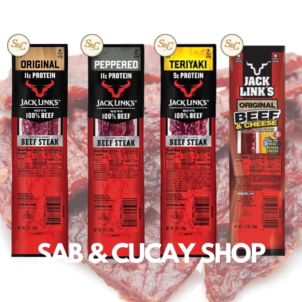 JACK LINK'S SLIM JIM BEEF JERKY STICKS STEAK AND STICKS WITH CHEESE ...