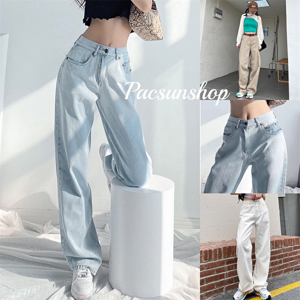 New Mom Jeans Garterized Highwaist Wideleg with Tali Baggy Pants Wide Leg