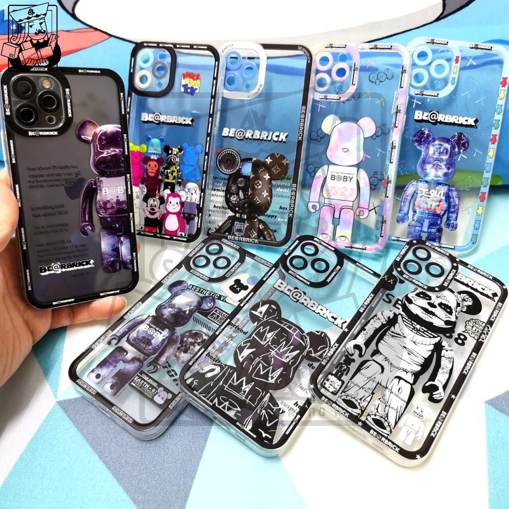 12 12 PRO 12 PRO MAX Fashion Transparent Kaws Bear Frosted Soft Matte ...