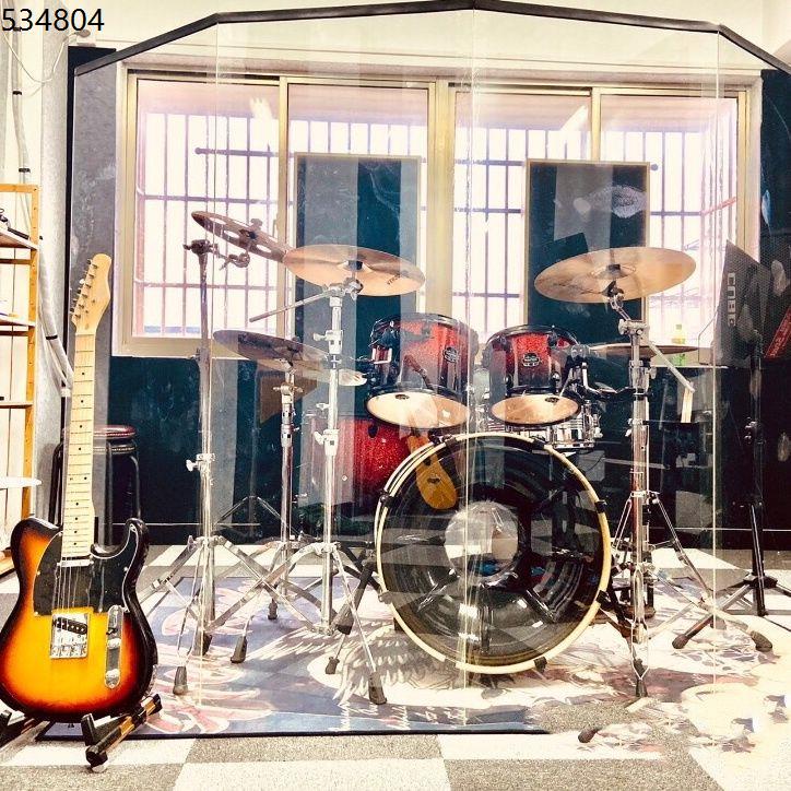 Shelf drum sound barrier screen acoustic insulation hood junior room partition transparent block