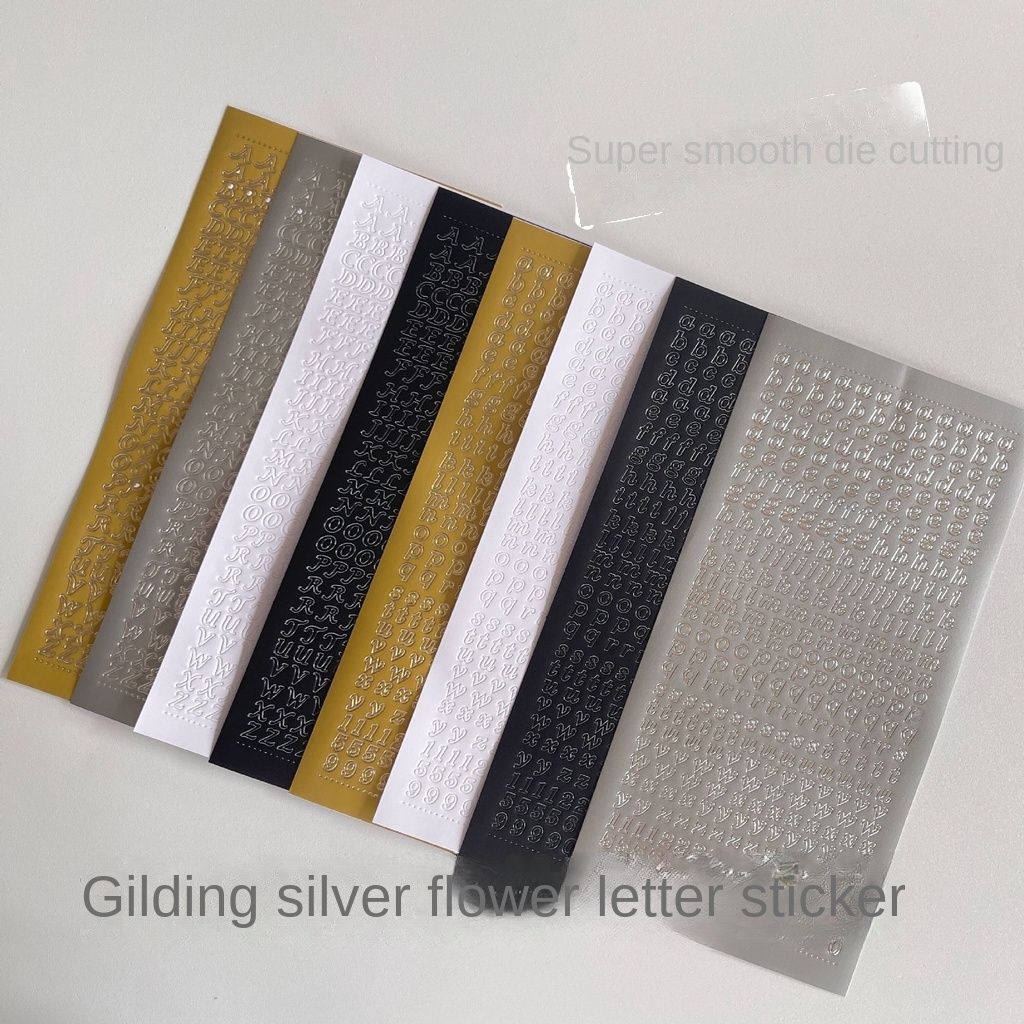 Gilding Silver Letter Sticker Flat Replacement Cuckoo Card Decoration ...