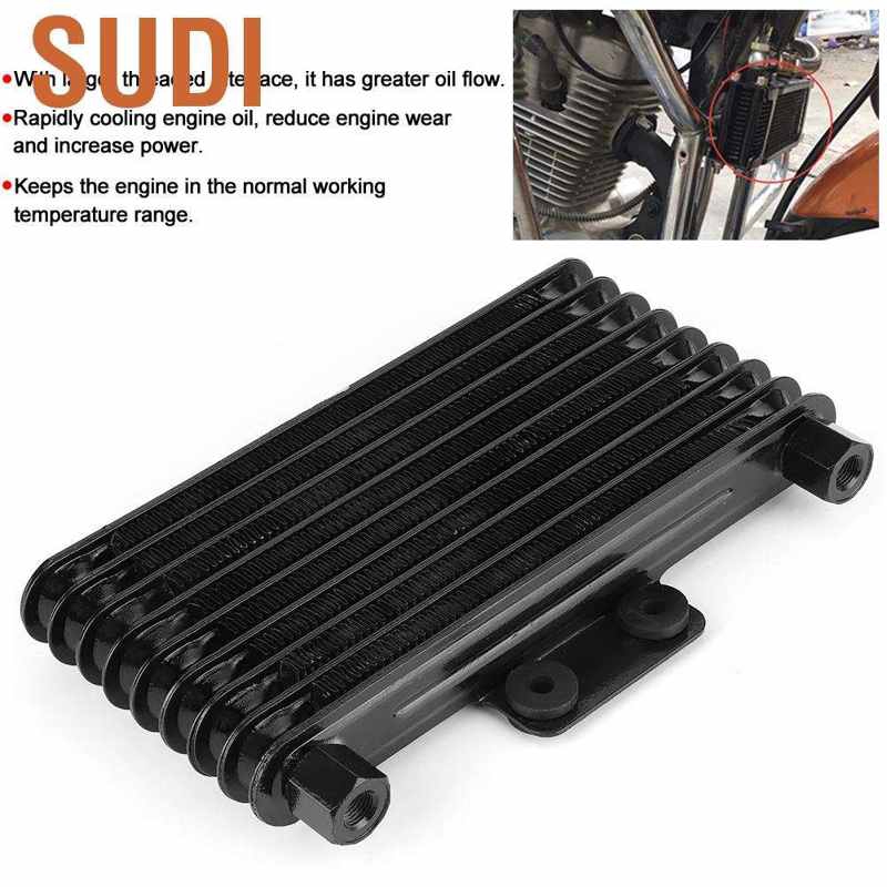SUDI 8 Row Black Engine Oil Cooler Cooling Radiator Universal for 125 ...