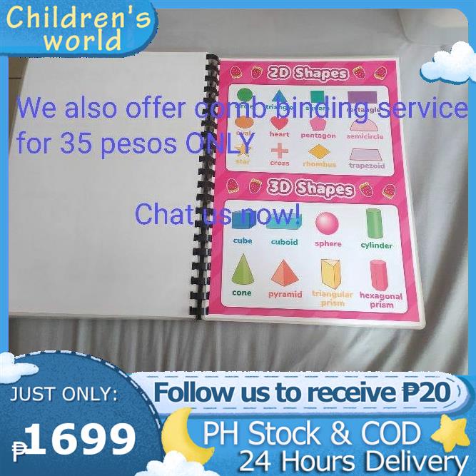 ℡∋ ABC Shapes Numbers A4 Laminated Educational Chart for Kids | Shopee ...