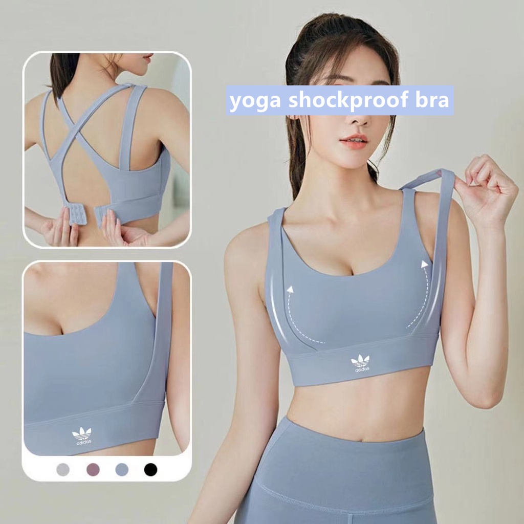 Moisture-wicking Sports Bra Support for Active Women Shockproof Back Buckle Sports  Bra with Padded Gather for Yoga - AliExpress