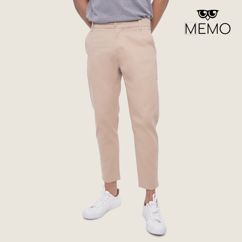 Memo Super Skinny Trousers With Owl Embroidery For Men (Khaki/Navy Blue)