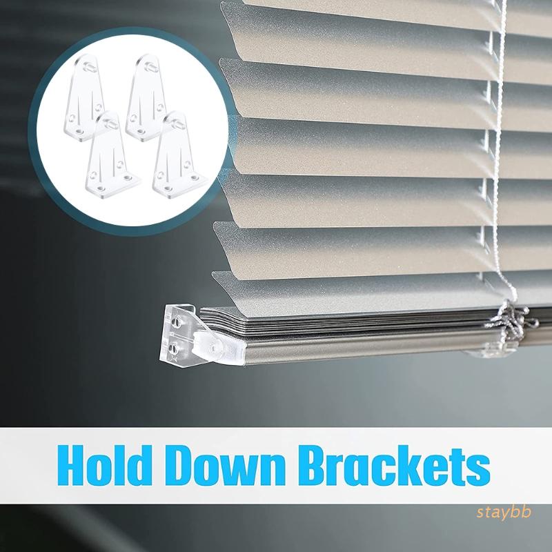 stay 10pcs Hold Down Brackets Clear Plastic Blinds Bottom Rail Holder