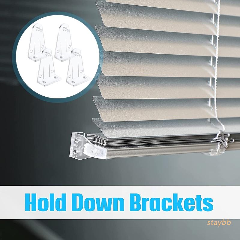 stay 10pcs Hold Down Brackets Clear Plastic Blinds Bottom Rail Holder ...