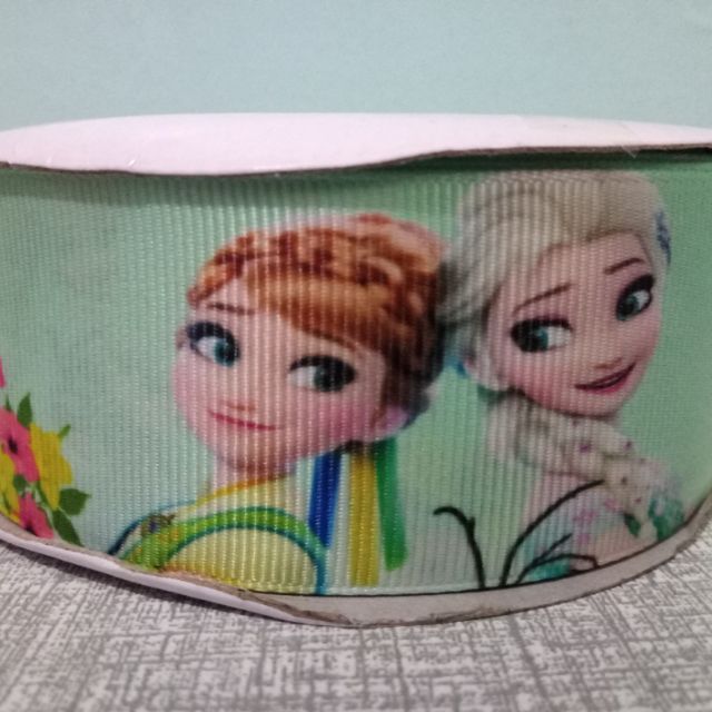 Frozen Elsa and anna mintgreen grossgrain ribbon 1.5