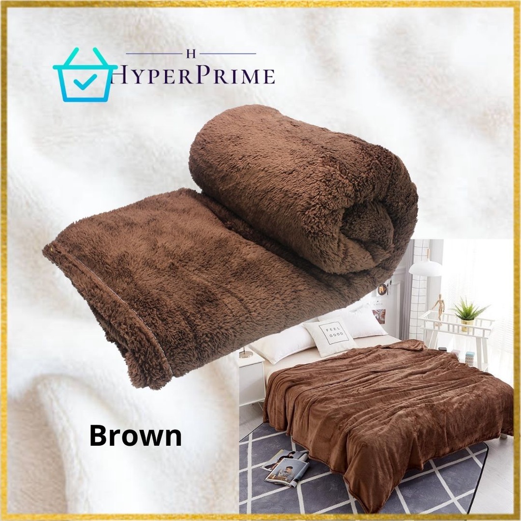 Micro Plush Coral Fleece Blanket Double Size Shopee Philippines