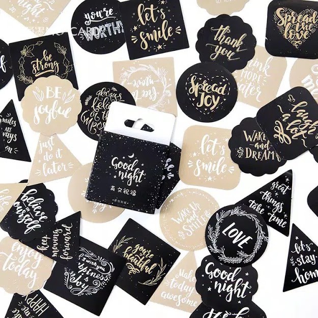 Sticker Good Night Quote Motivation Sticker Scrapbook DIY Bujo | Shopee ...