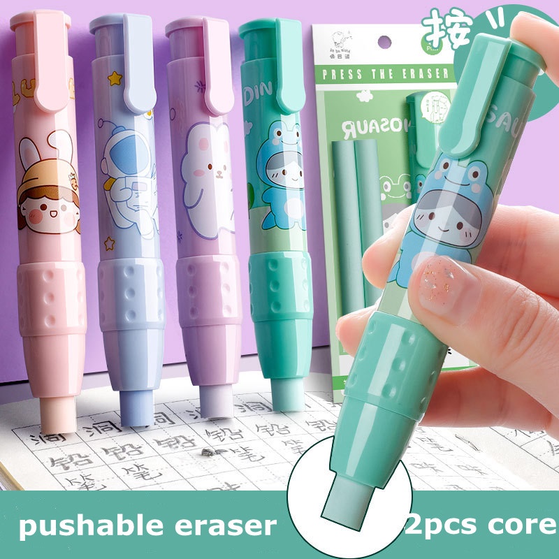 Korean Cute Retractable and Pressable Eraser Pen Cartoon Style | Shopee ...