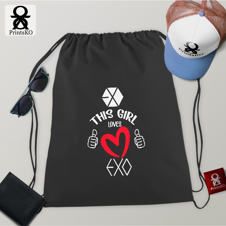 Canvas Drawstring Bag String Bag with EXO KPOP Design Shopee Philippines