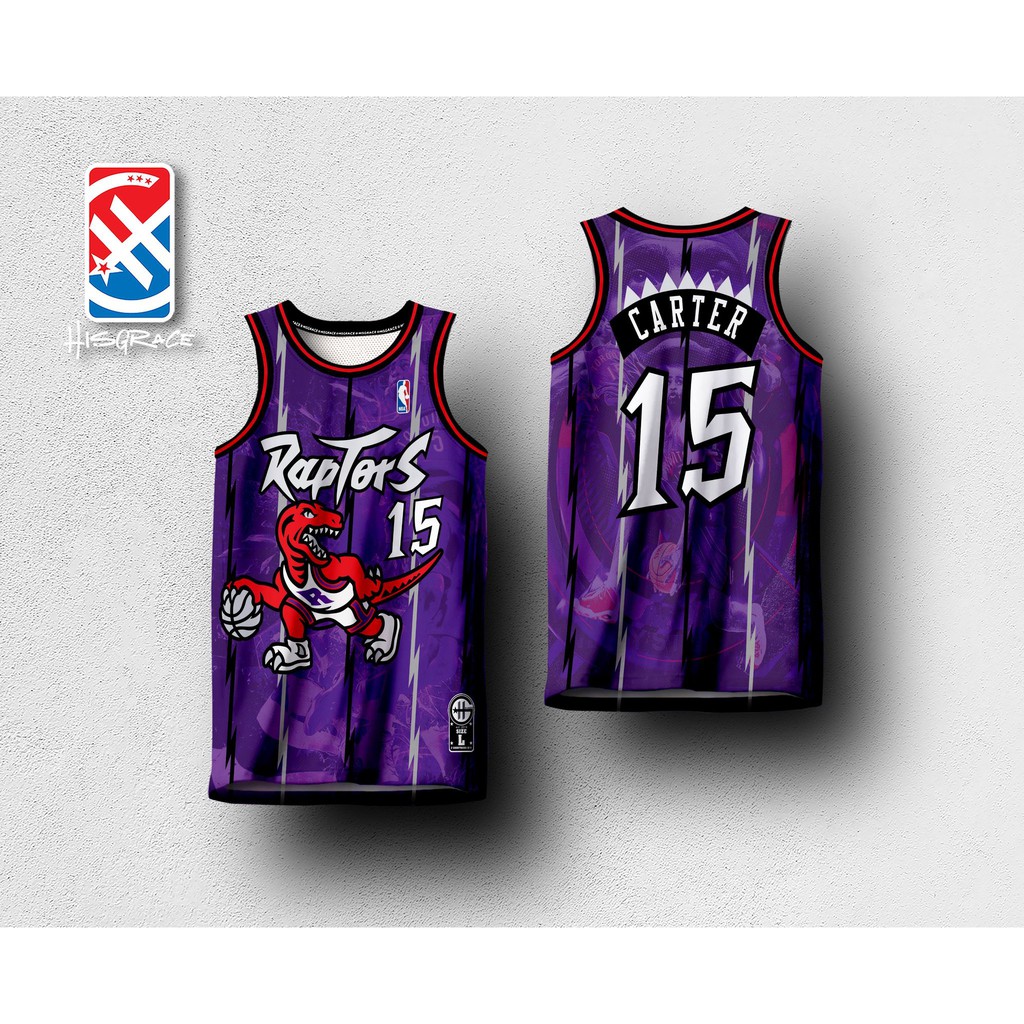 White retro raptors store jersey