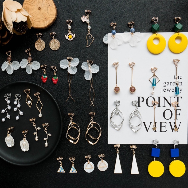 High quality 50 styles in stock clip-on earrings ear clips without ...
