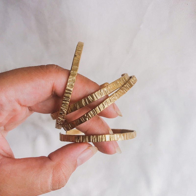 Panit - Handmade Bark Textured Brass Bangles by Coolture Crafts ...