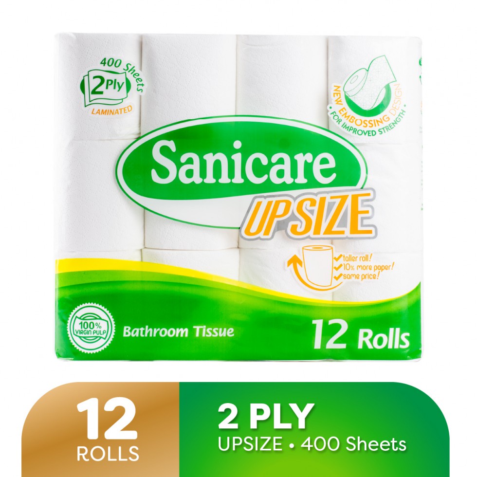 Sanicare Bathroom Tissue Upsize 2Ply 400 Sheets 12 Rolls | Shopee ...