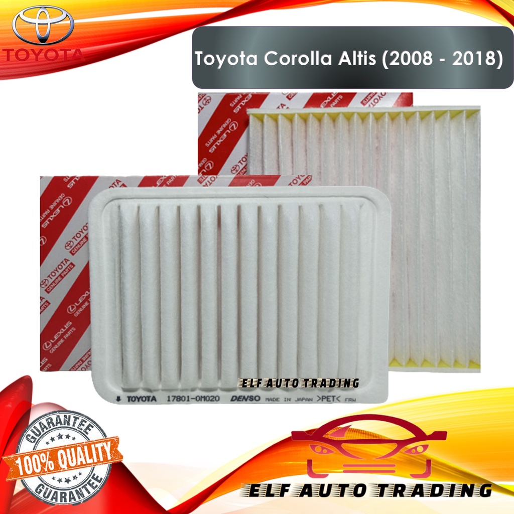 Combo Engine Air Filter And Cabin Filter For Toyota Corolla Altis (2008 ...