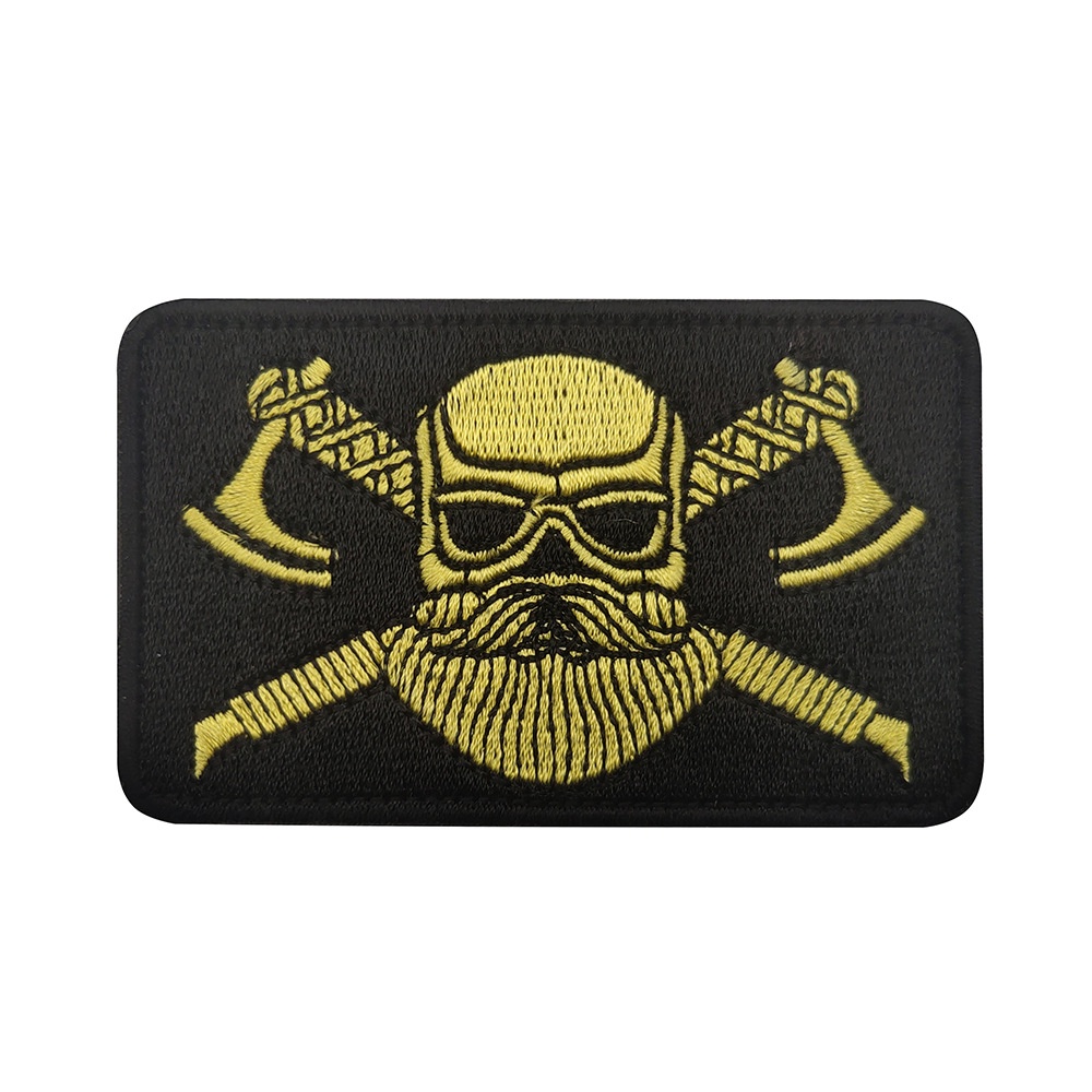 1PCSViking Tomahawk Arm Badge Hook and Loop Embroidered Patch White ...