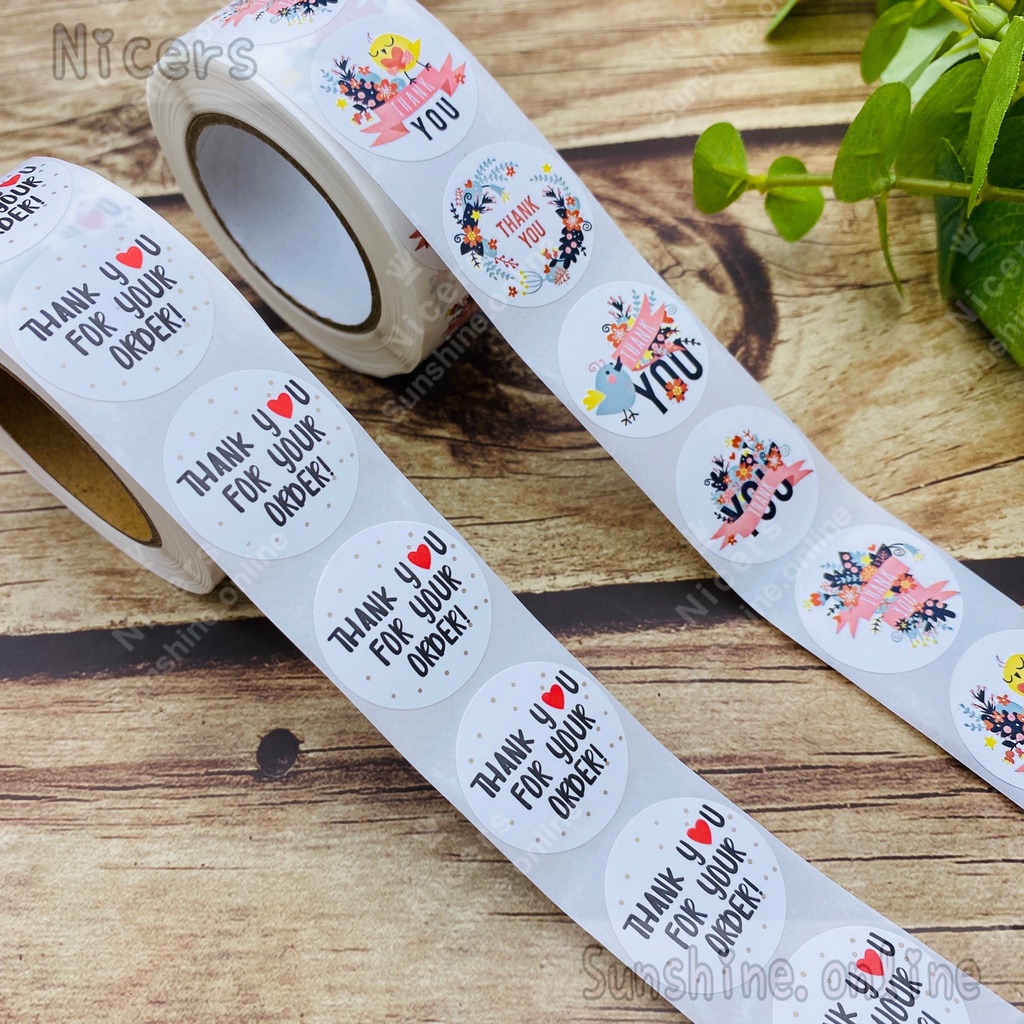 500pcs Per roll self-adhesive label sealing packaging label Thank you ...