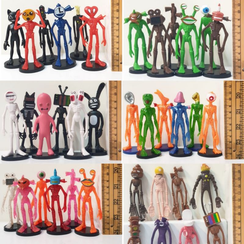 Décorations Gâteau Siren Head - Lot De 8 Figurines | Pour Anniversaire Enfant - Décoration Cupcake