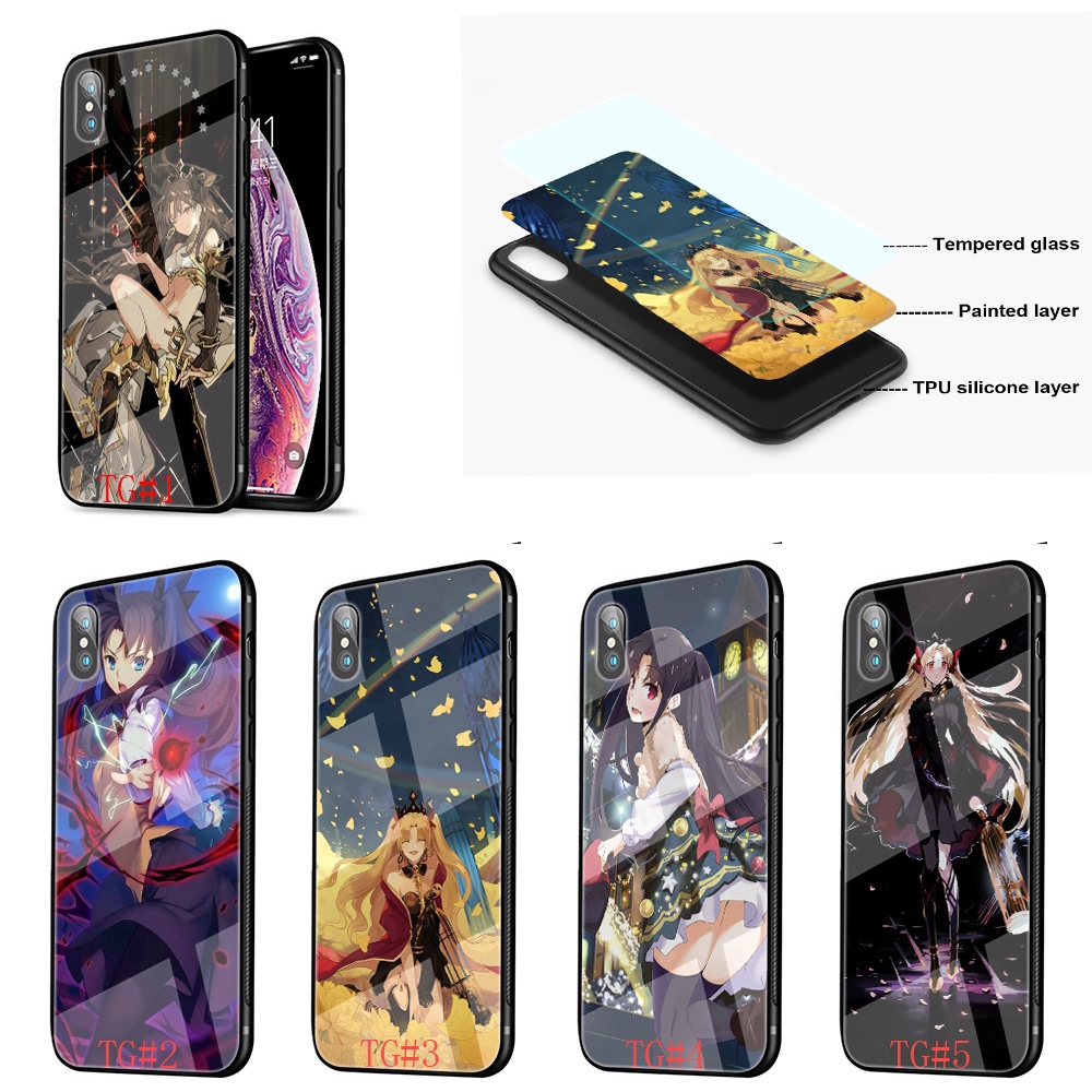 FGO Ishtar Rin Pattern Tempered Glass Phone Case for iPhone 5 5S 6