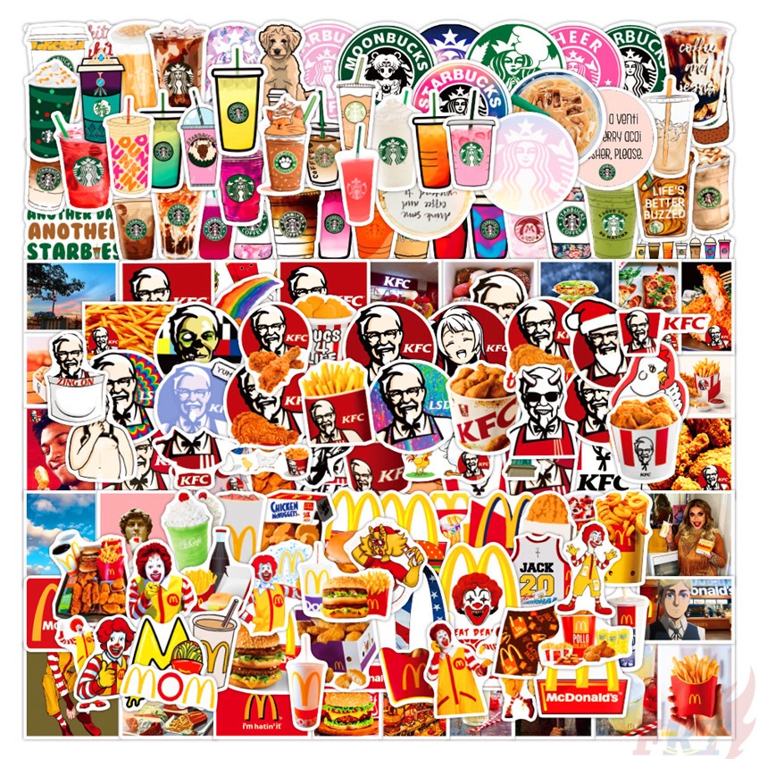 Delicious Fast Food ：Hamburger Chips Fried Chicken Cola Coffee Stickers ...