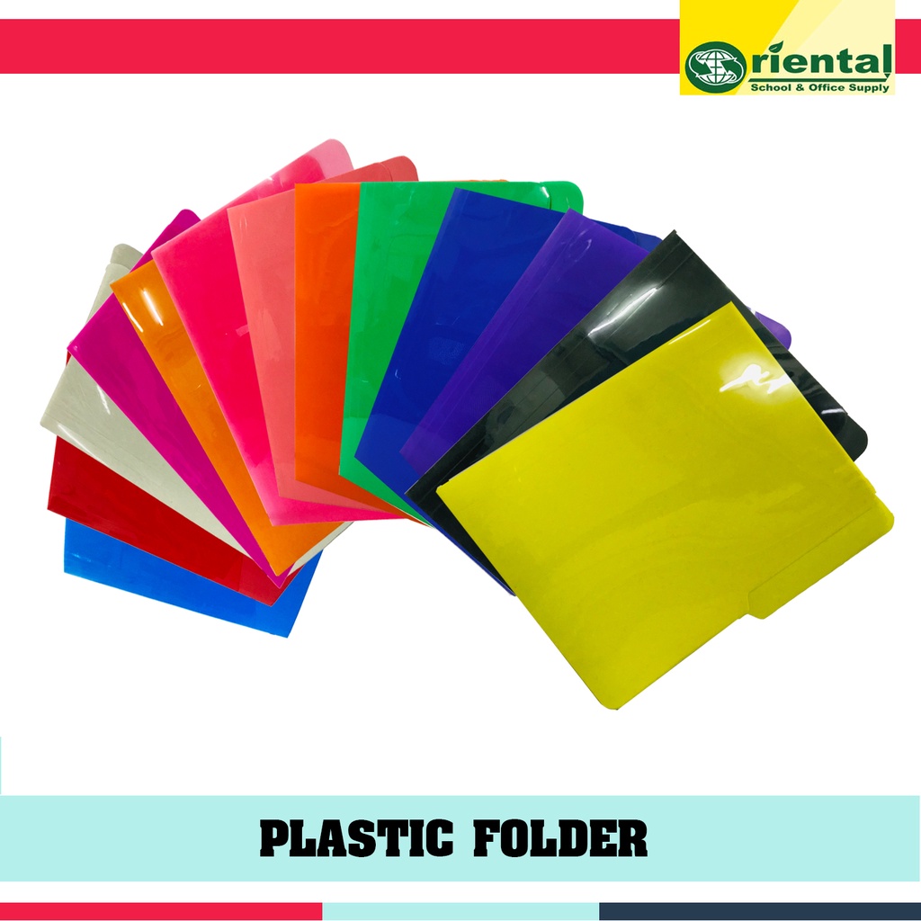 Long Plastic Solid Colored Folder - Glossy File Folders - Sold per ...