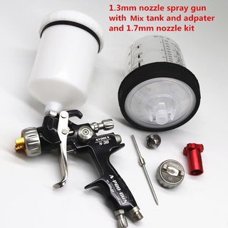 LVLP Spray Gun R500 K-400 Car Finish Painting tool 1.4mm/1.7mm Nozzle 600cc  Cup air spray gun with Mixing cup pps No-clean tank